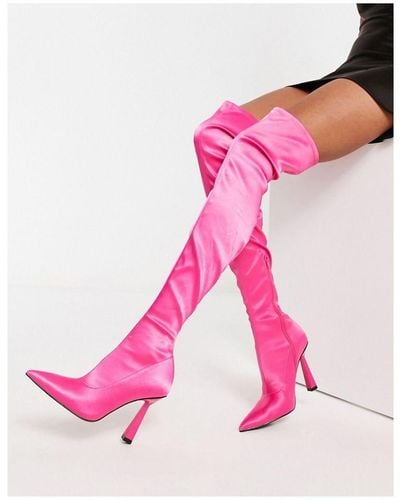 ASOS Krista Heeled Sock Boots - Pink