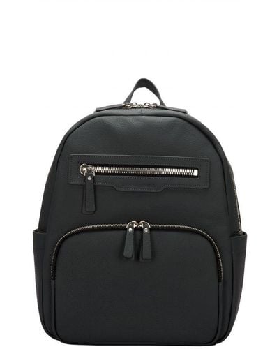 Smith & Canova Oil Tanned Leather Zip Around Backpack - Black