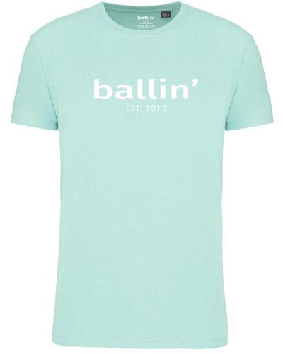 Ballin Amsterdam Est. 2013 Tee Ss Regular Fit Shirt Blauw - Groen