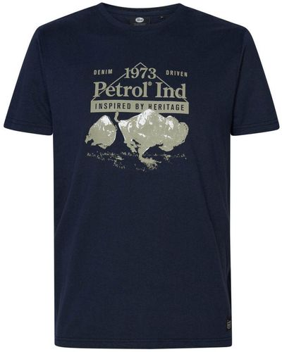 Petrol Industries Artwork T-shirt Aitkin - Blauw