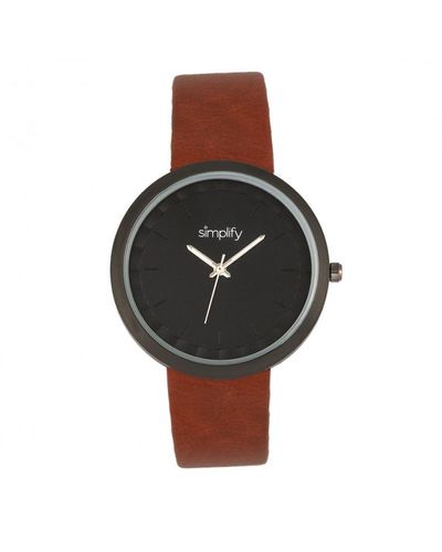 Simplify The 6000 Strap Watch Stainless Steel - Brown