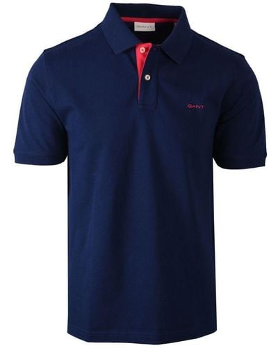 GANT Contrast Collar Ss Polo Shirt Persian - Blue