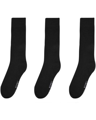 Firetrap 3 Pack Formal Socks Elasticated Cuffs Ankle Cotton - Black