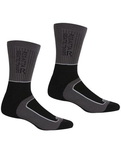 Regatta Ladies Samaris 2 Season Boot Socks (Briar/Light Steel) - Black