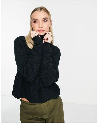 ASOS Boxy Jumper With High Neck - Black
