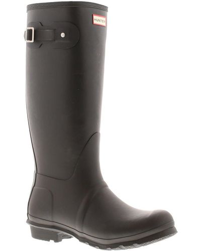 HUNTER Wellies Original Tall Boot Slip On - Black