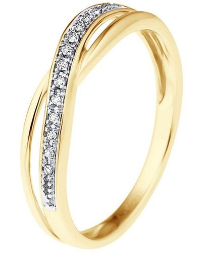 Diadema Alliance Cross Diamonds 0,034 Cts Yellow Gold - Metallic