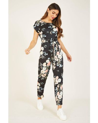 Yumi' Japanese Floral Jumpsuit - White