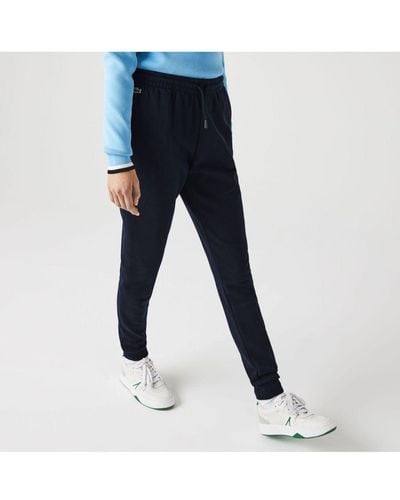 Lacoste Womenss Lightweight Fleece Jogging Trousers - Blue