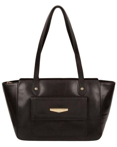 Pure Luxuries 'Marian' Vegetable-Tanned Leather Handbag - Black