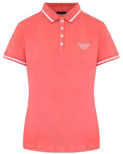 Armani Emporio Peach Polo Shirt Cotton - Pink