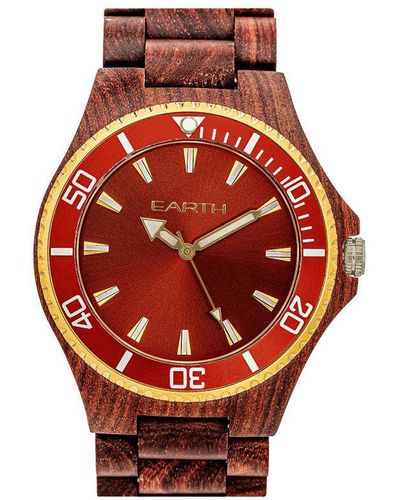 Earth Wood Centurion Bracelet Watch - Red