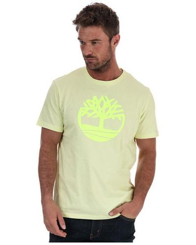 Timberland Kennebec River Tree Logo T-shirt Voor In Groen - Metallic