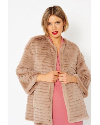 Jayley Luxury Faux Fur Coat - Brown