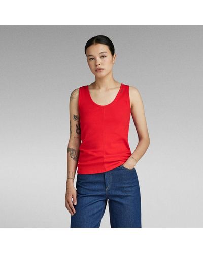 G-Star RAW G-Star Raw Front Seam Tank Top - Red
