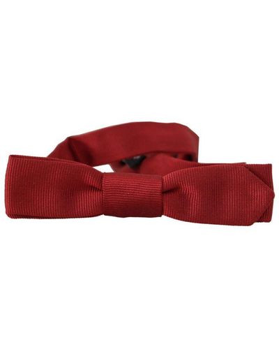 Dolce & Gabbana Adjustable Silk Papillon Bow Tie - Red