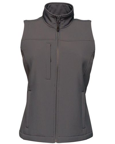 Regatta Ladies Flux Softshell Bodywarmer / Sleeveless Jacket (Water Repellent & Wind Resistant) - Grey