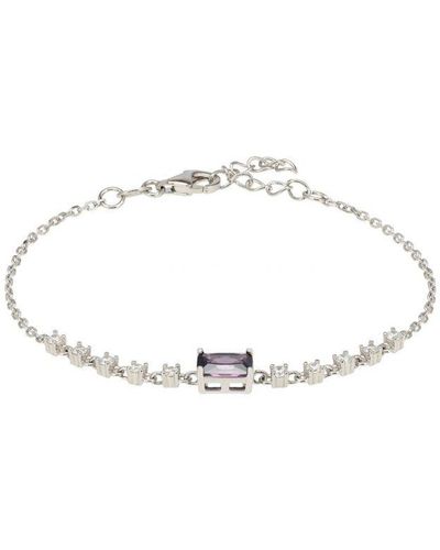LÁTELITA London Claudia Gemstone Bracelet Lilac Amethyst - White