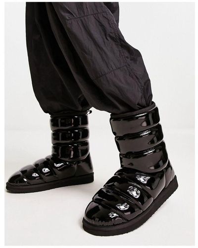 ASOS Puffer Slipper Boots - Black