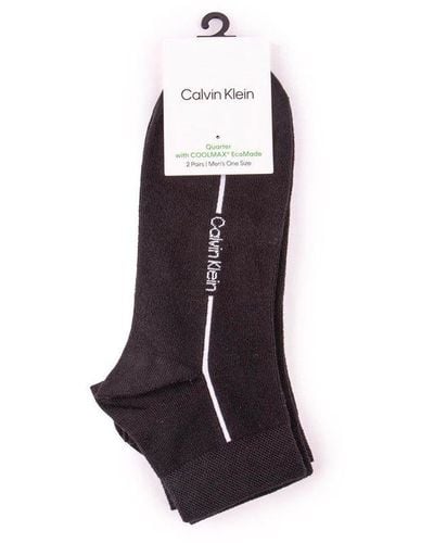 Calvin Klein 2 Pack Quarter Socks - White