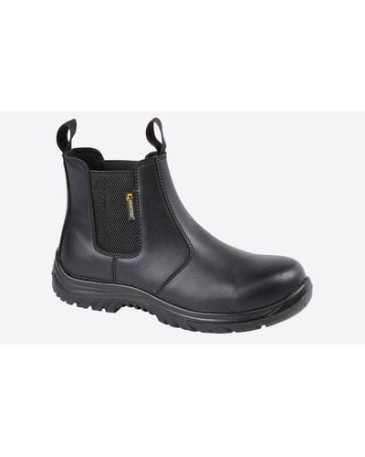 Grafters Compton Leather Safety Boots - Black