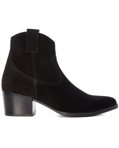 Dune Ladies Possibility - Suede Western Boots - Black