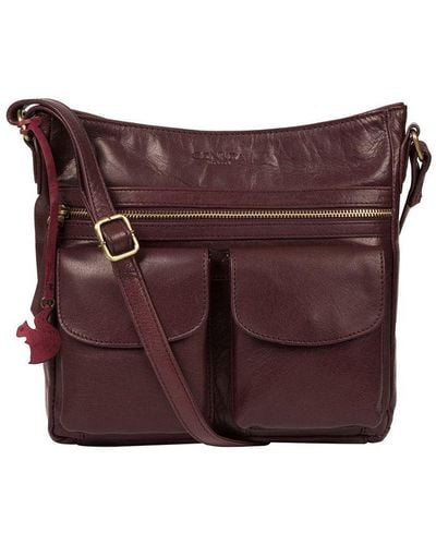Conkca London 'bon' Plum Leather Cross Body Bag - Purple