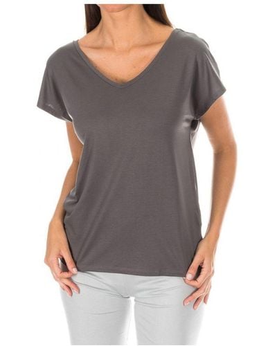 Tommy Hilfiger Womenss Short-Sleeved V-Neck T-Shirt 1487904682 - Grey