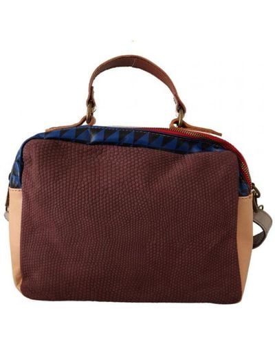 EBARRITO Genuine Leather Shoulder Strap Messenger Bag - Red