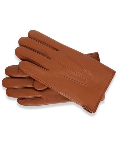 Barneys Originals Tan Classic Leather Glove - Brown