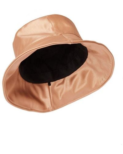 Quiz Rose Gold Faux Leather Bucket Hat - Black