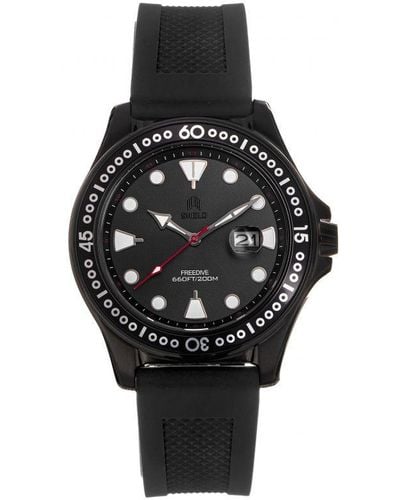 Shield Freedive Strap Watch W/Date - Black