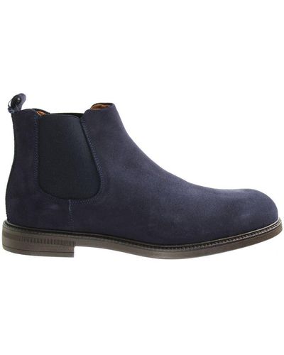 Hackett Chino Chelsea Navy Boots Leather - Blue