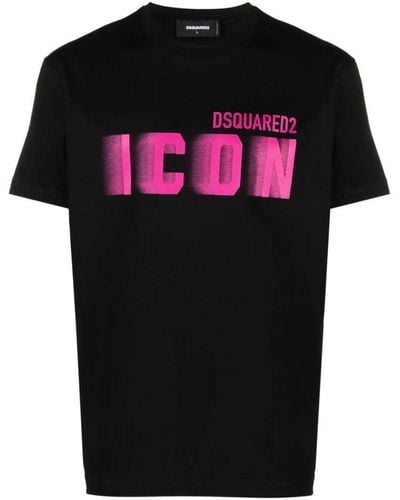 DSquared² Icon Blur Cool Logo Cotton T-Shirt - Black