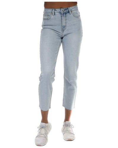 ONLY Emily Rechte Gescheurde Jeans Met Hoge Taille Voor , Lichtblauw
