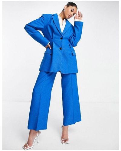 ASOS Nipped Waist Suit Blazer - Blue