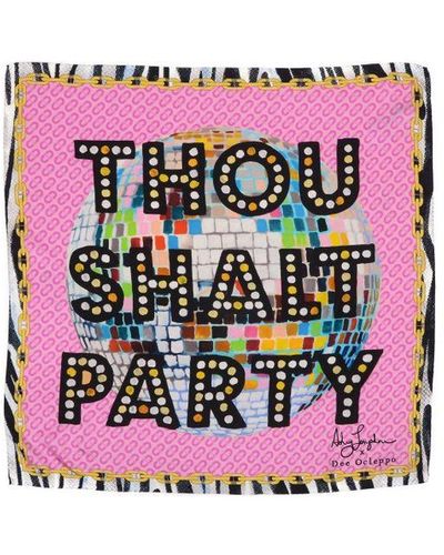 Dee Ocleppo Dee X Ashley Longshore Thou Shalt Party Silk Scarf - Pink