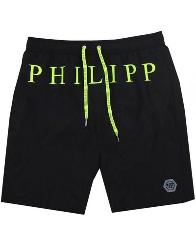 Philipp Plein Mannenzwembroek In Zwart Polyester