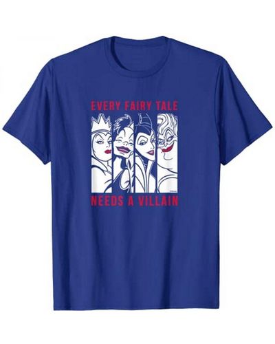 Disney Every Fairy Tale Needs A Villain Cotton T-Shirt () - Blue