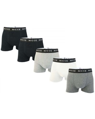Nicce London Haunton 5 Pack Boxer Shorts - Black