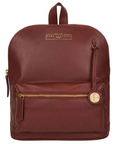 Pure Luxuries 'Kinsely' Leather Backpack - Red