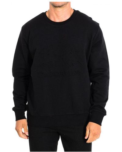 La Martina Long Sleeve Crew Neck Sweatshirt Tmf003-Fp221 - Black