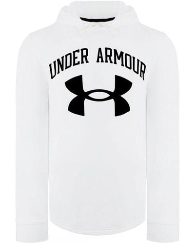 Under Armour Rival Terry Big Logo White Hoodie