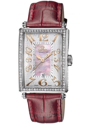 Gevril 6208Rv Glamour Automatic Diamond Watch - Red