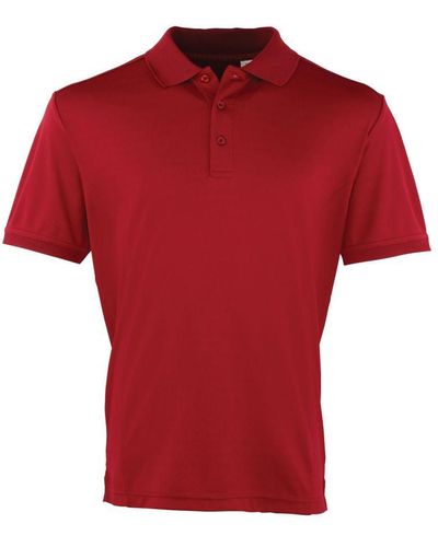 PREMIER Coolchecker Pique Short Sleeve Polo T-Shirt () - Red