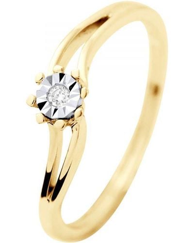 Diadema Diamond Solitaire 0015 Cts Serti Illusion 0,30 Cts Yellow Gold - Metallic