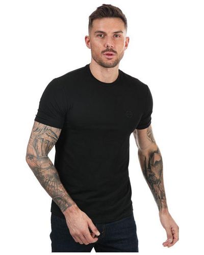 Armani Exchange Zwart T-shirt Van Stretchkatoen Voor - Wit