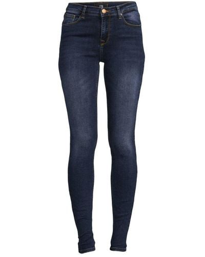LTB High Waist Skinny Jeans Amy X Dark Blue Denim - Blauw