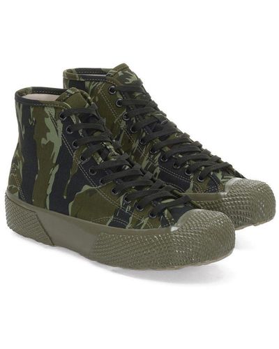 Superga Adult 2435 Tiger Stripe High Tops - Green