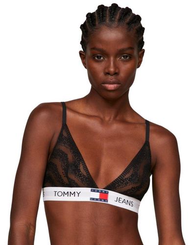 Tommy Hilfiger Signature Tape Unlined Triangle Bralette - White